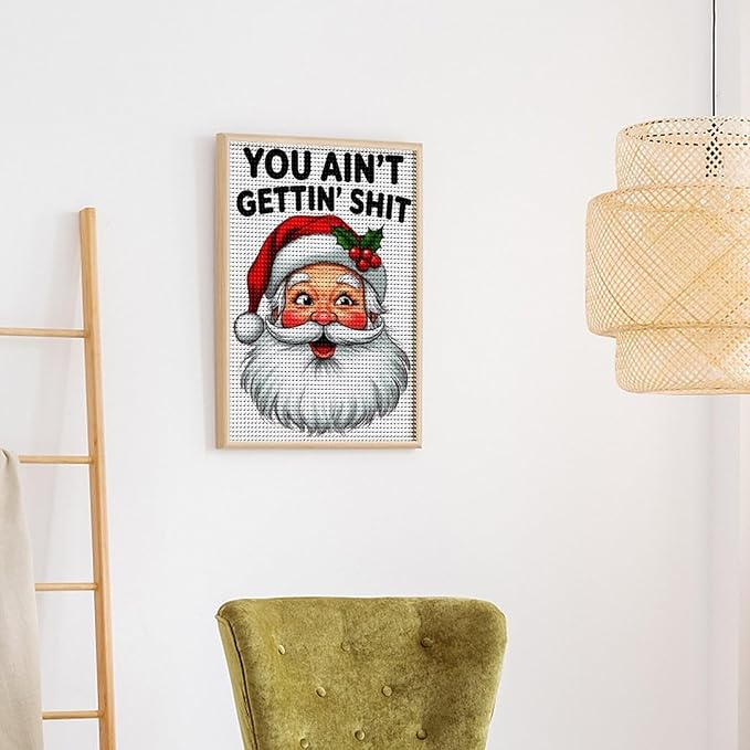 AIVKIEJK Diamond Painting Kits for Adults - Humorous Santa Claus Christmas Painting DIY 5D Full Drill Diamond Dots Paintings with Diamonds Gem Art and Crafts Home Decor 12"x16"