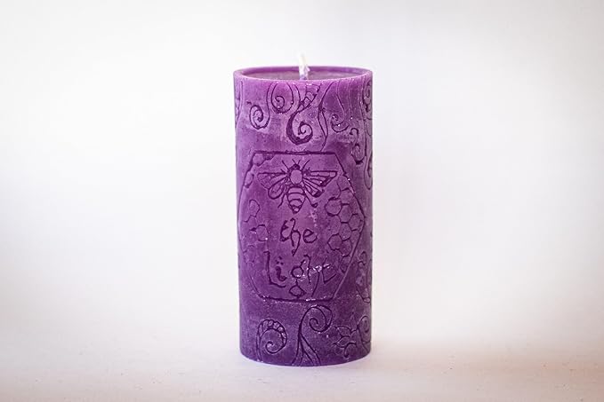 BeeTheLight Beeswax Pillar Candle - 100% Pure Bees Wax - Choose Your Size and Color - 72 Hour Burn Time - Large 2.6" x 5.6" (Fits 3x6 Holder) - Unscented - Natural Light Honey Scent
