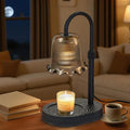 Candle Warmer Lamp with Adjustable Height - Flameless 4-Level Dimmable Wax Warmer, Timer Function & Stylish Design in Multiple Colors (Black1)