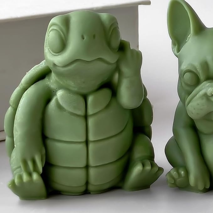 Turtle Cylinder Candle & Resin Mold - Resin Casting Silicone Molds for Home Decor & Candle Making Wave Spiral Mold