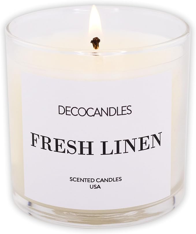 Urban Concepts by DECOCANDLES - Fresh Linen - Highly Scented Soy Candle - Long Lasting Clean Aroma - Hand Poured in USA (6 Oz.)