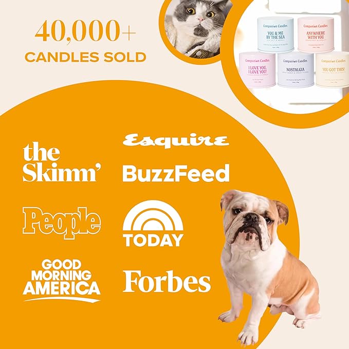 Companion Candles You Got This! Pet-Friendly Scented Candle – Tropical Nectar & Fruits Fragrance - Coconut Soy Wax Candle with Wooden Wick, Approx. 50-Hour Burn Time, Made in USA, 11.8 oz