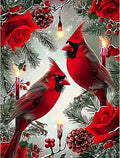 Skyboda Christmas Diamond Art Kits for Adults Beginners, North American Cardinal Diamond Painting Kits for Adults,5D Full Drill DIY Diamond Dot Gem Art Kit Wall Home Decor Arts Craft 12x16 inch