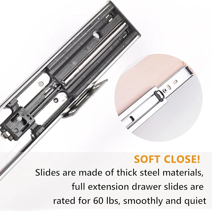 28”W x 21”D x 3”H Soft Close Slide Out Wood Drawer Organizer for Kitchen, (Cabinet Opening>29.5 inches for Bottom Assembly, Width= 29 inches for Side Assembly)