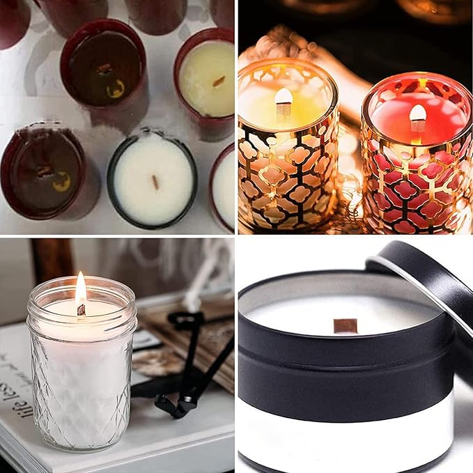 Wooden Candle Wicks for Candle Making(Without Base),6 inch Crackling Wood Wicks/Smokeless Candle Wick (DIM.-.020-.500-6)