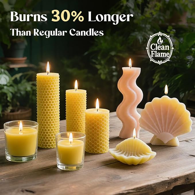 NORVENCE Beeswax Pellets 20LB, Pure & Natural White Beeswax for Candle Making, DIY Skin Care, Lip Balm, Soap, Lotion, Creams & Wood Polishing – 20LB