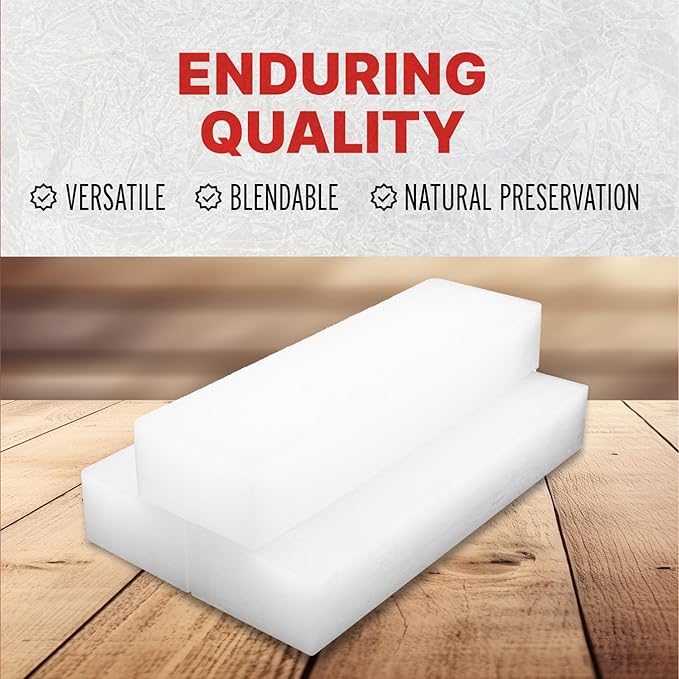 Blended Waxes, Inc. Paraffin Wax Blocks - Household Paraffin Wax for Candle Making, Canning, Waterproofing, Metal Preservation, and a Variety of Other Applications (1lb. Blocks - 3 Blocks)