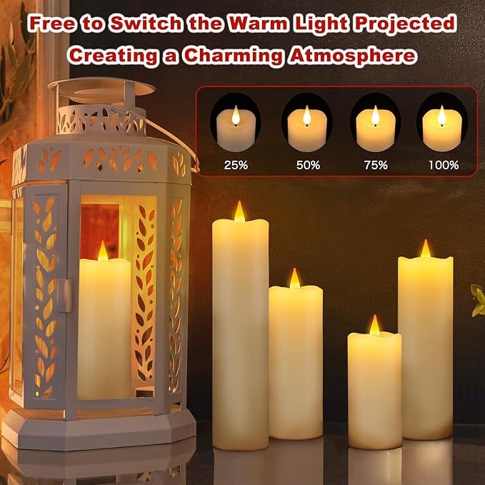 Rechargeable Flameless Candles with Remote and Timer, 9-Pack Flickering LED USBC Pillar Candles Coated with Real Wax for Halloween, Christmas, Home, Wedding & Holiday Decor (Six Sizes, White)