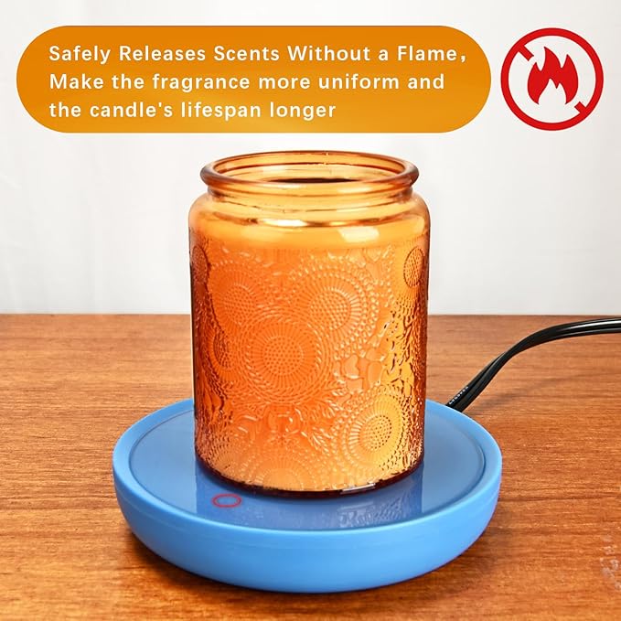 ASAWASA Smart Candle Warmer for Large Jar, Coffee Mug Warmers, with Gravity Switch Auto Shut-On/Off, Safely and evenly Release The Aroma, Keep The Drink at a Pleasant Temperature, A Thoughtful Gifts