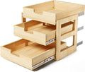 Pull Out Cabinet Organizer, 23''W×21''D Sliding Drawers for Cabinets, 3 Tier Soft Close Slide Out Wooden Pull out Drawers, Base Cabinet Organization for Kitchen, Pantry, Bathroom