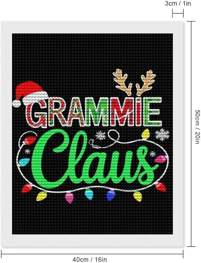 AIVKIEJK Diamond Painting Kits for Adults - Grammie Claus Grandma Christmas Xmas Painting DIY 5D Full Drill Diamond Dots Paintings with Diamonds Gem Art and Crafts Home Decor 16"x20"