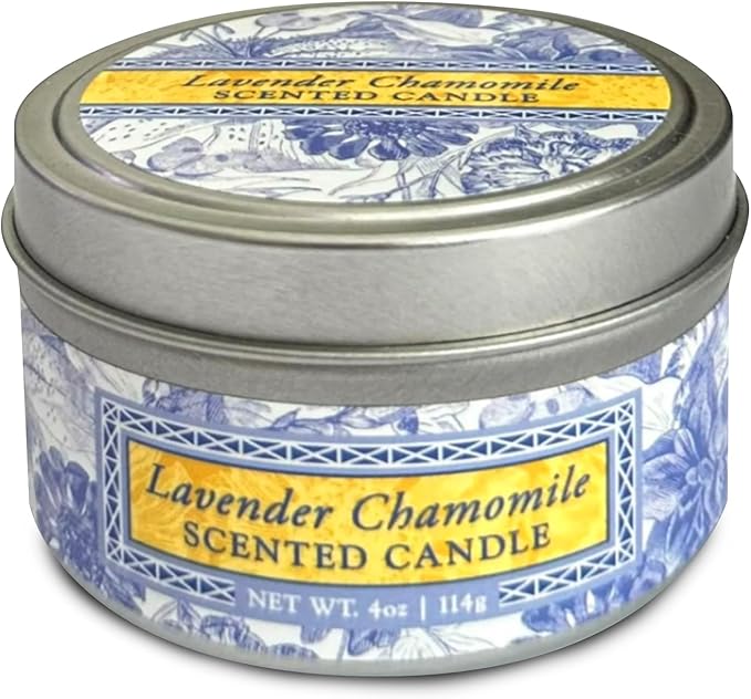 Greenwich Bay Hand-Poured Scented Candle in Decorative Tin – 4 oz/114 g Travel Candle with Lead-Free Wick, Vegetable Wax, Long-Burning Aromatherapy Gift, Single Wick – Made in USA (Lavender)