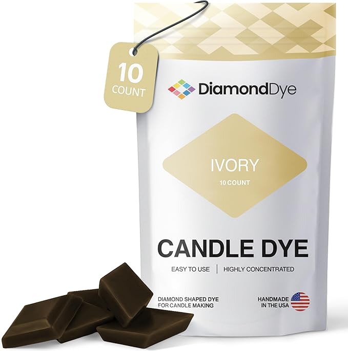 Ivory Candle Dye - Made in The USA - Premium Colorants - Highly Concentrated - Popular Colors for Paraffin or Soy Wax - Great for Professionals or Hobbyist - 10 Dye Chips