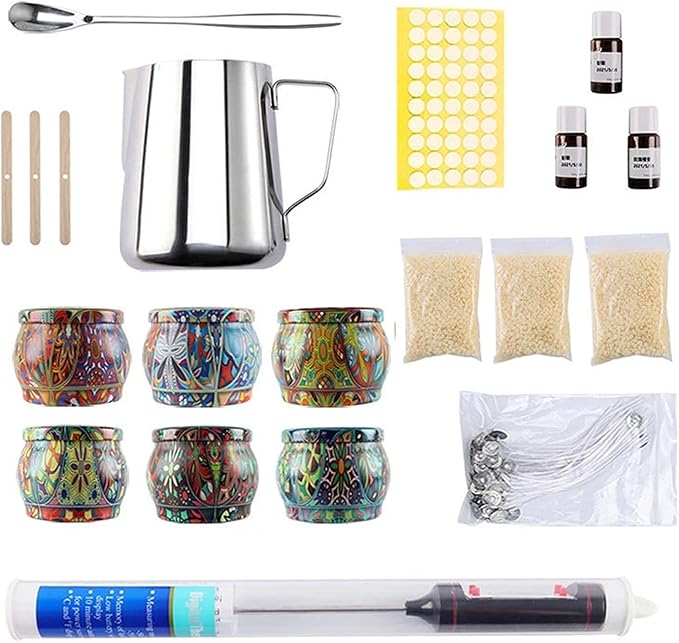 Yiodauh Candle Making Kit DIY Candle Making Supplies Kit Scented Tool Wax Melting Material Handmade Aromatherapy Crafts Gifts(Set 2)