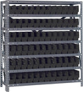 Quantum Storage Systems 1239-100BK Steel Shelving Unit with 4" Shelf Bins, 12" D x 36" W x 39" H, Black