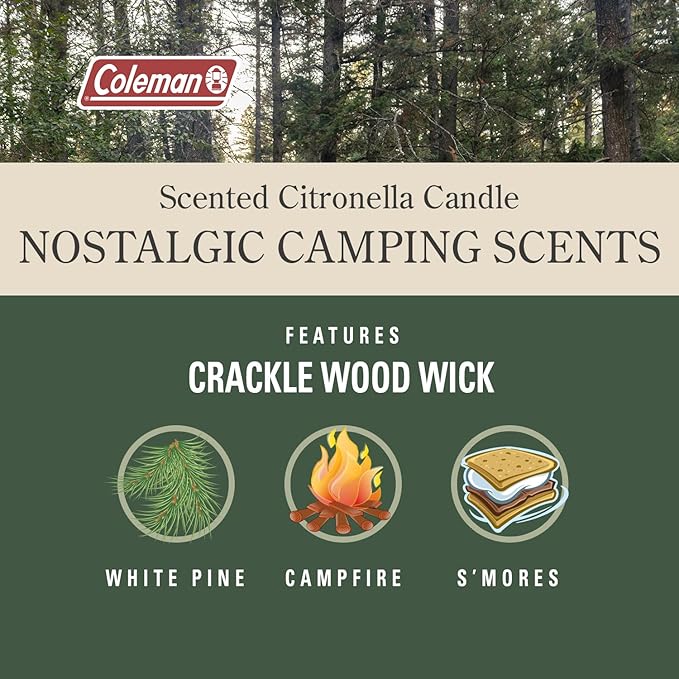 Coleman Campfire Citronella Candle with Wooden Crackle Wick - 6 oz
