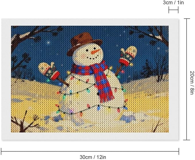 AIVKIEJK Diamond Painting Kits for Adults - Christmas Winter Snowman & Twinkling Painting DIY 5D Full Drill Diamond Dots Paintings with Diamonds Gem Art and Crafts Home Decor 8"x12"