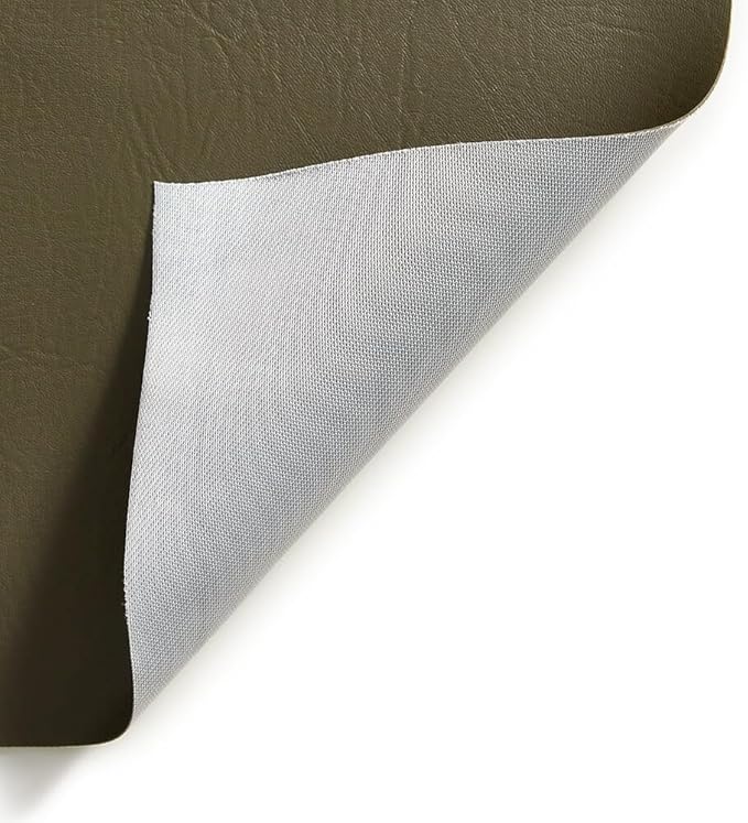 Ottertex Marine Vinyl Fabric Polyester Backing Waterproof Abrasion UV Resistant Heavy Duty Outdoor Marine PVC for Sewing & Upholstery - Olive (5 Yards)