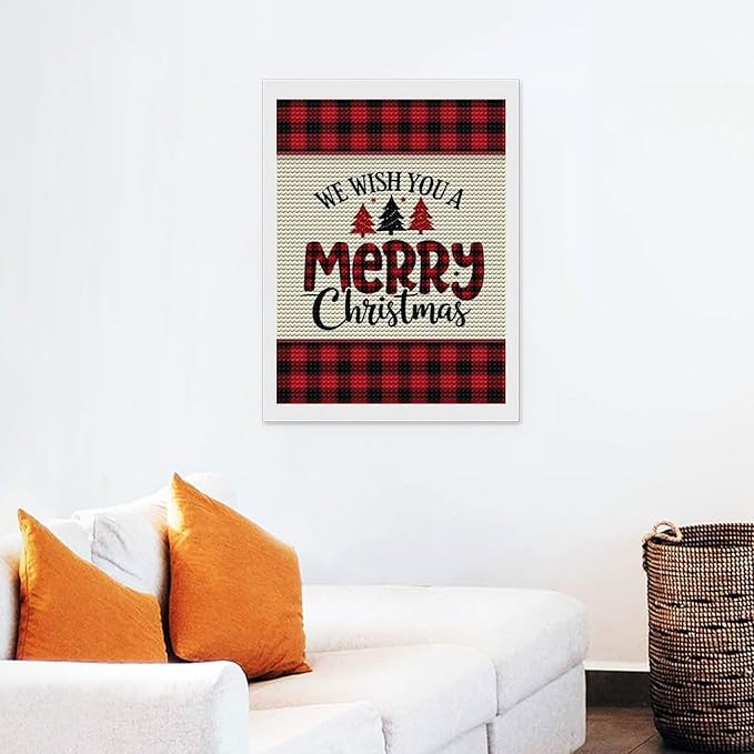 AIVKIEJK Diamond Painting Kits for Adults - Merry Christmas Welcome Painting DIY 5D Full Drill Diamond Dots Paintings with Diamonds Gem Art and Crafts Home Decor 12"x16"
