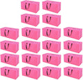 Pink Moving Bags - 20 Pack Extra Large Heavy Duty Storage Bags With Zipper & Reinforce Handles | 29x14x13 Inch Moving Tote Bags Bulk For Clothing, Shoes, Travel