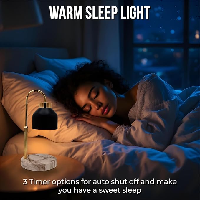 Candle Warmer Lamp with Timer & Dimmer | Adjustable Height & Brightness | Includes 2 Extra Bulbs | Wax Warmer Lamp | Christmas, Birthday & House Warming Gifts for Women, Mom for Jar Candles