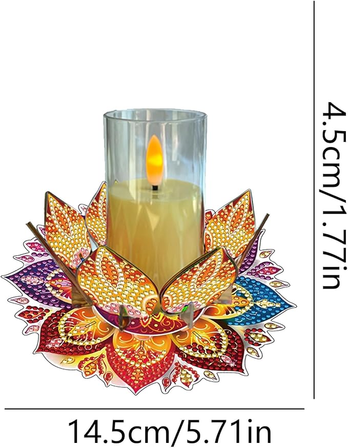 5D DIY Diamond Art Painting PVC Flower Candle Holders Tealight/Tea Light/Votive Candle Holder, for Table Centerpiece Home Décor Party Wedding Dinning-Flower-8