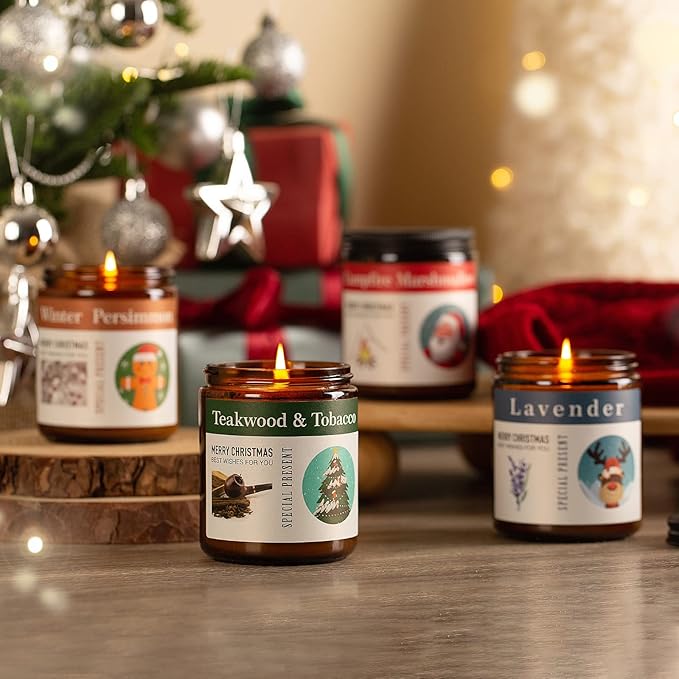 Candles for Home Scented, 4 x 7.1oz Soy Wax Candles Sets, Candles Gifts for Women Birthday Christmas