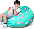 Lukeight Unicorns Stuffed Animals Storage Bean Bag Chair Cover Only (Ships Empty, No Filling) - Velvet YKK Zipper Beanbag Cover for Kids Big kids, Washable Plush Toy Organizer, X-Large 30" D x 18" H