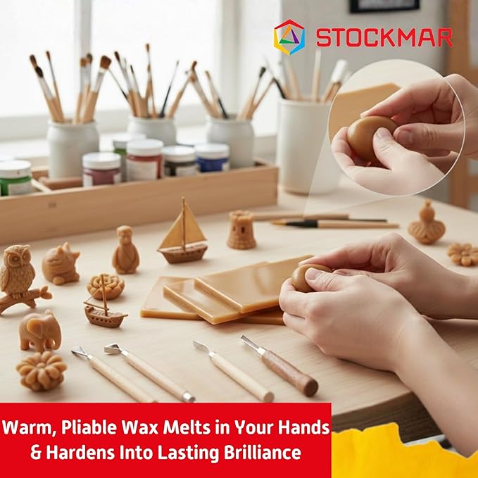STOCKMAR Bundle Modeling Beeswax - 3 Pieces Natural Color - Waldorf Wax