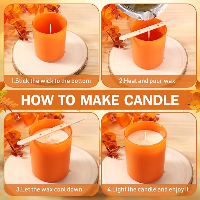 Ziliny 16 Pcs Winter Candle Jars for Making Empty Candle Vessels Bulk 7 oz Glass Jars with Bamboo Lids Tins for Making Storing Biscuits Tea Party Favors