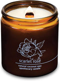 Hemlock Park Crackling Wood Wick Candle Handcrafted with Natural Coconut Wax (Large 16 oz, Scarlet Rose)