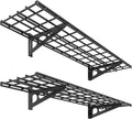 FLEXIMOUNTS 2-Pack 1x4ft 12-inch-by-48-inch Wall Shelf Garage Storage Rack Wall Mounted Floating Shelves, Black, Classic Series