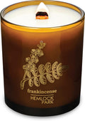 Hemlock Park Amber & Gold Wood Wick Candle Handcrafted with Natural Coconut Wax (Large 14 oz, Frankincense)