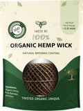100% Organic Hemp Wick with Natural Beeswax Coating, Twisted Bee (100ft x Thick (~2 mm))