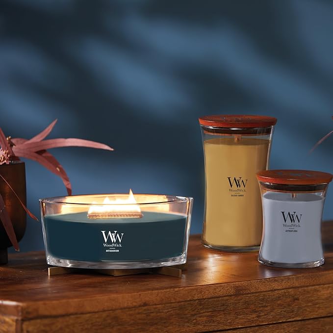 WoodWick Antiquarium Scented Ellipse Candle, Crackles as it Burns, Up to 50 hrs Burn time, Great for Gifting, 16oz