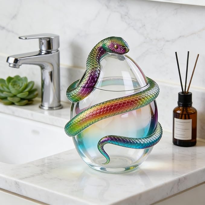 1Pc 3D Snake Egg Jar Resin Silicone Mold with Lid DIY Epoxy Casting Concrete Mold for Candle Making Halloween Home Table Decoration Candy Container Jewelry Storage Box Cosmetic Case Gifts