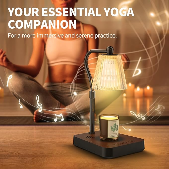 Dimmable Candle Warmer Lamp with Timer, 2-in-1 Adjustable Candle Lamp Warmer Light Sound, Touch Control Lamp Candle Warmer Light for Jar Candles