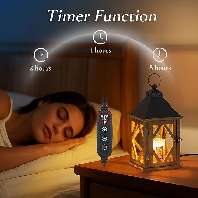 Candle Warmer Lamp with Timer: Farmhouse Candle Warmer Lantern Scented Wax Candle Burner Dimmable Vintage Home Decor Gift for Women