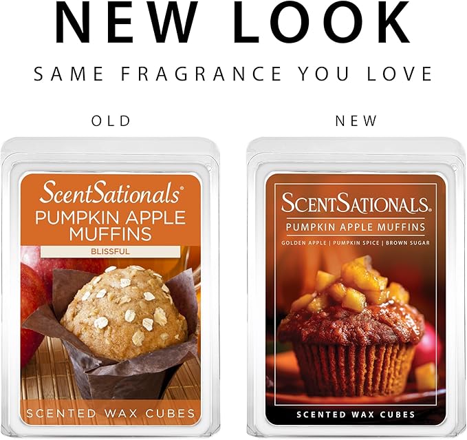 Scentsationals Wax Melts Strong Scent - Pumpkin Apple Muffins - Long Lasting Scented Melts for Warmers, 10oz (24-Cubes)