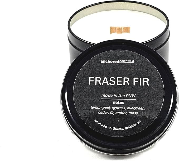 Anchored Northwest - Fraser Fir Travel Tin Candle, 6oz, 35+ Hour Burn