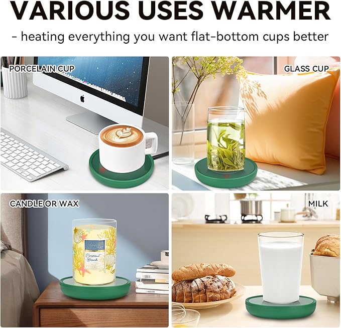 ASAMASA Smart Coffee mug Warmer, Candle Warmer，With Gravity Switch Auto Shut-On/Off, Keep the drink at a pleasant t temperature, Safely and evenly release the aroma Without a Flame, A thoughtful gift.
