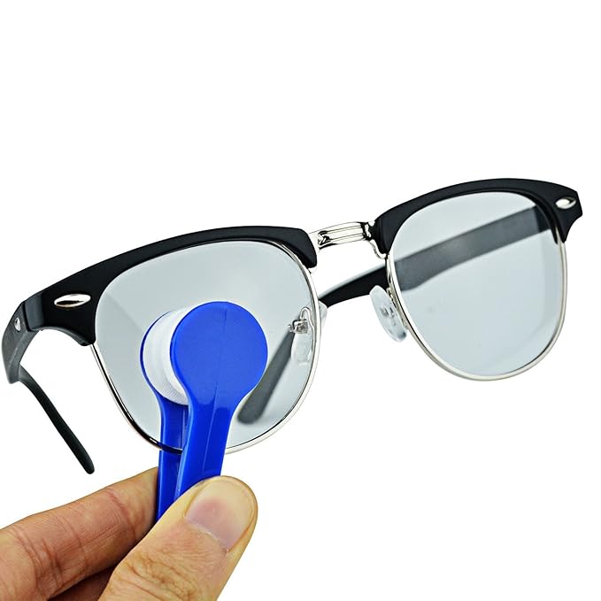 12 pcs Mini Sun Glasses Eyeglass Microfiber Spectacles Cleaner Brush Cleaning Tool（Random Color）