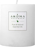 Aroma Naturals Patchouli and Frankincense Essential Oil White Scented Pillar Candle, Meditation, 3 inch x 3.5 inch