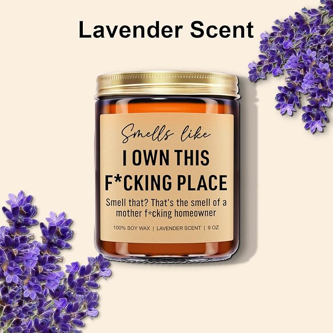 Funny Scented Candle, House Warming Gifts New Home, Housewarming Gifts for Women, Men, Couple, New Homeowner - First Apartment Essentials - Closing Presents for Home Buyers - 9 oz