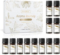 EUQEE 12pcs Fragrance Oils Gift Set, Premium Essential Oils Set for Diffuser, Candle, Soap Making, Travel, with Amber, Coconut&Vanilla, Fresh Linen, Leather, Forest Pine, Gift Set for Women and Men