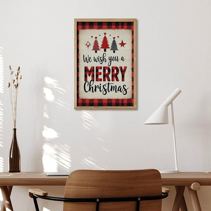 AIVKIEJK Diamond Painting Kits for Adults - Merry Christmas Welcome Painting DIY 5D Full Drill Diamond Dots Paintings with Diamonds Gem Art and Crafts Home Decor 8"x12"