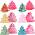 6pcs Christmas Tree Shaped Silicone Mold Set, Atarvana Relief Style Christmas Molds with 10pcs Candle Wick for Soap Candle Making -Christmas Trees, Santa Claus, Reindeer, Snowman