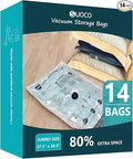 Vacuum Storage Bags, Compression Packing Space Saver Seal Bags for Clothing Bedding Comforters Blankets Pillows, 14 Jumbo