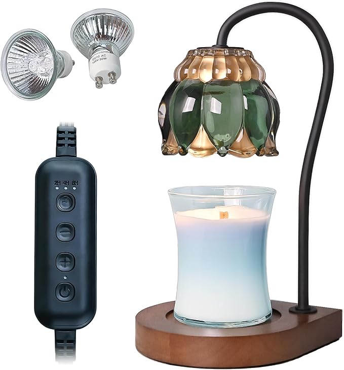PPZHAVG Candle Warmer Lamp Birthday Gifts for Women Mom, Mothers Day Gifts, Compatible with All Jar Candles, Wax Melt for Candle Home Decor, Modern Farmhouse Decor, Candle Warmer Timer DarkGreen