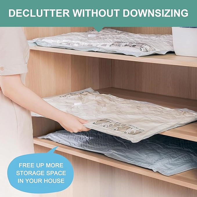 Travel Vacuum Storage Bags with Electric Pump, Multiple Combinations Travel Packing Bags for Luggage and Suitcase, Carry-on Size Compression Space Saver for Clothes and Clothing (A: 8 Small-EPUMP)